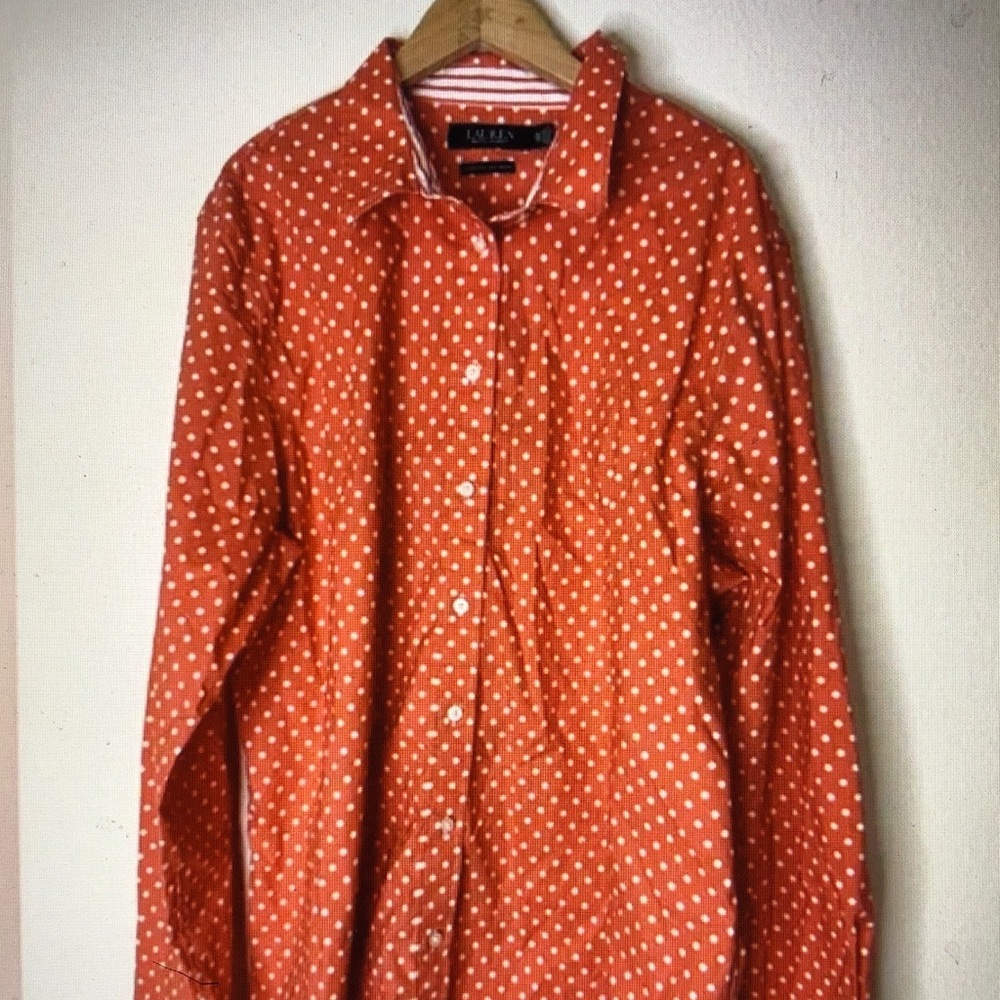 Ralph Lauren Orange Polka Dot Shirt
